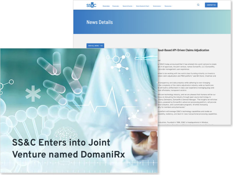 SS&C Enters into Joint Venture named DomaniRx